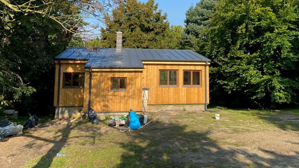 The old scout clubhouse in Ricany after complete reconstruction due to a fire Photo of the old scout clubhouse in Ricany after complete reconstruction due to a fire